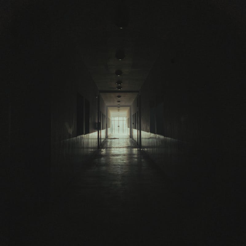 Dark hallway with doors
